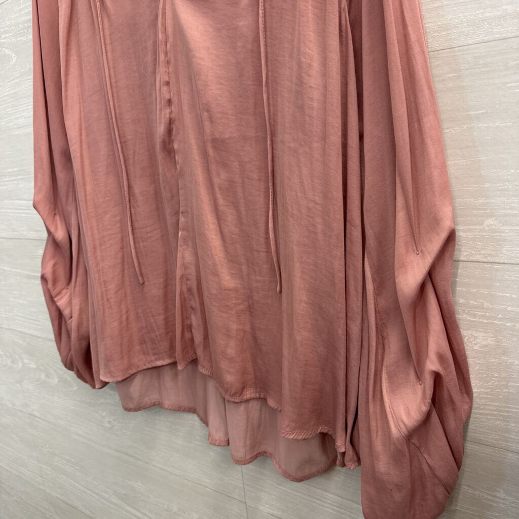 Mustard Seed Pink Silky Long Sleeve Top Large