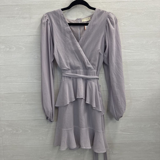 Altar'd State Grey Silky Long Sleeve Dress Small