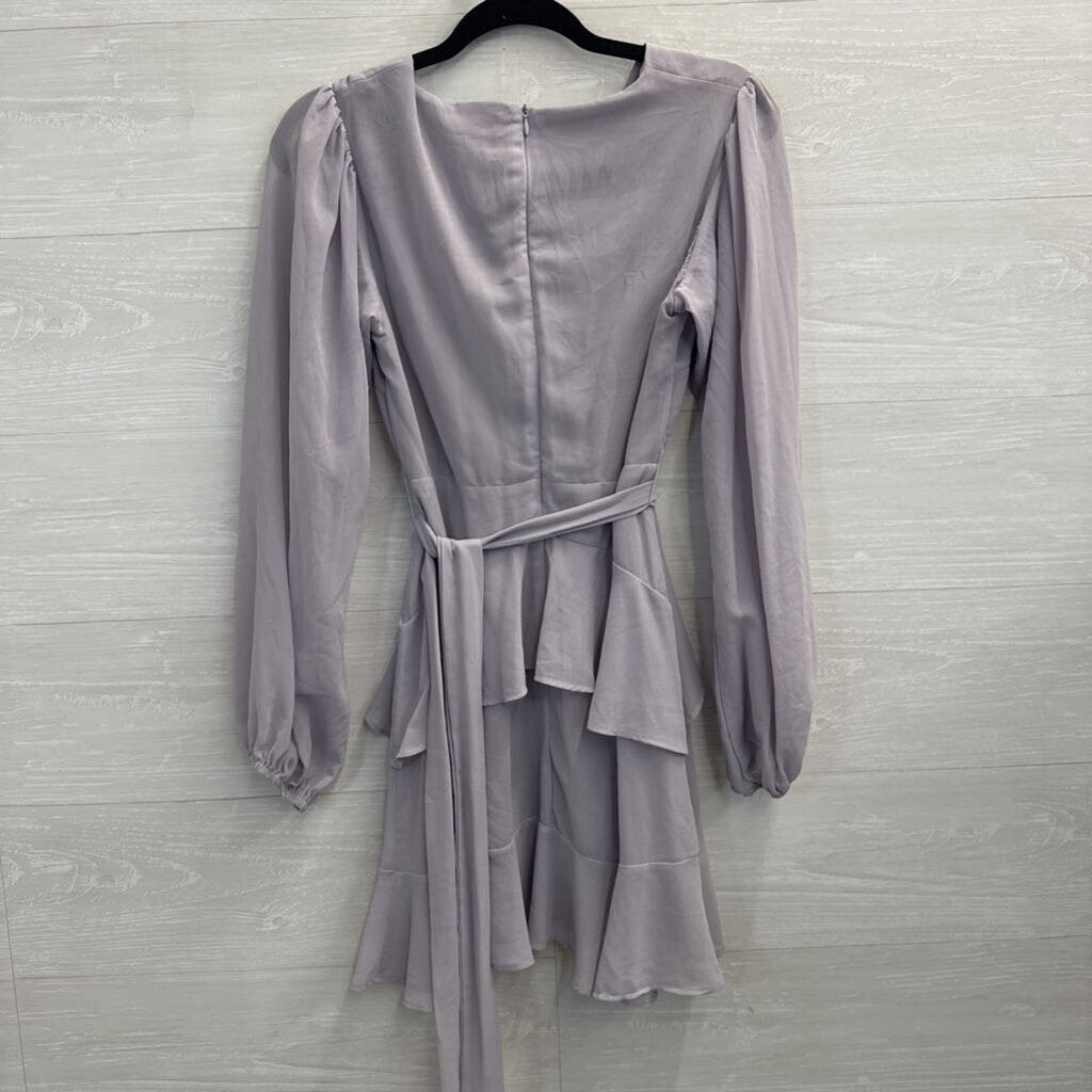 Altar'd State Grey Silky Long Sleeve Dress Small