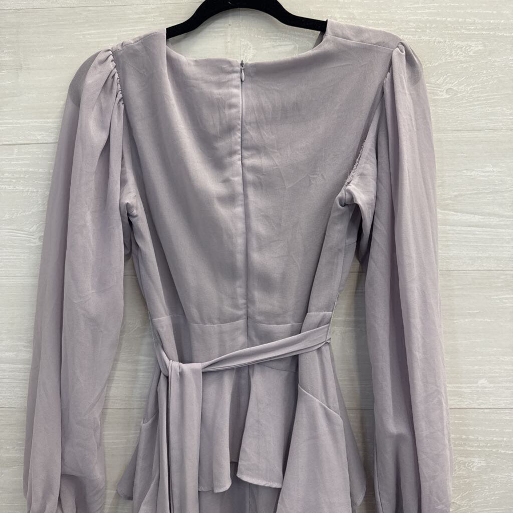 Altar'd State Grey Silky Long Sleeve Dress Small
