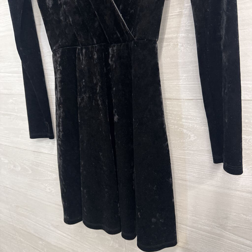 Black Velvet Long Sleeve Dress Small
