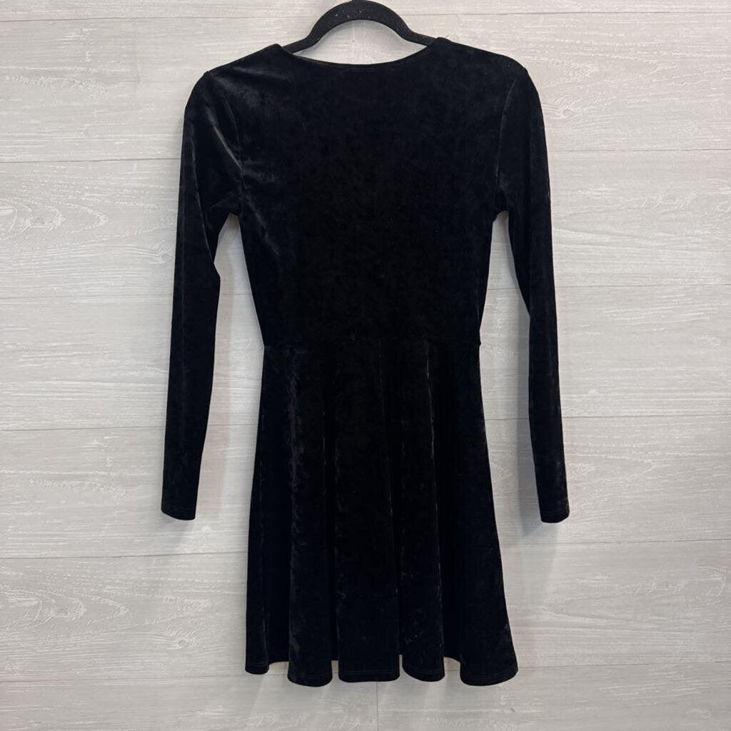 Black Velvet Long Sleeve Dress Small
