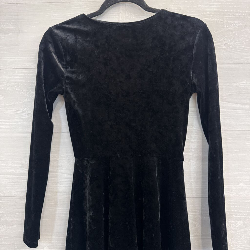 Black Velvet Long Sleeve Dress Small