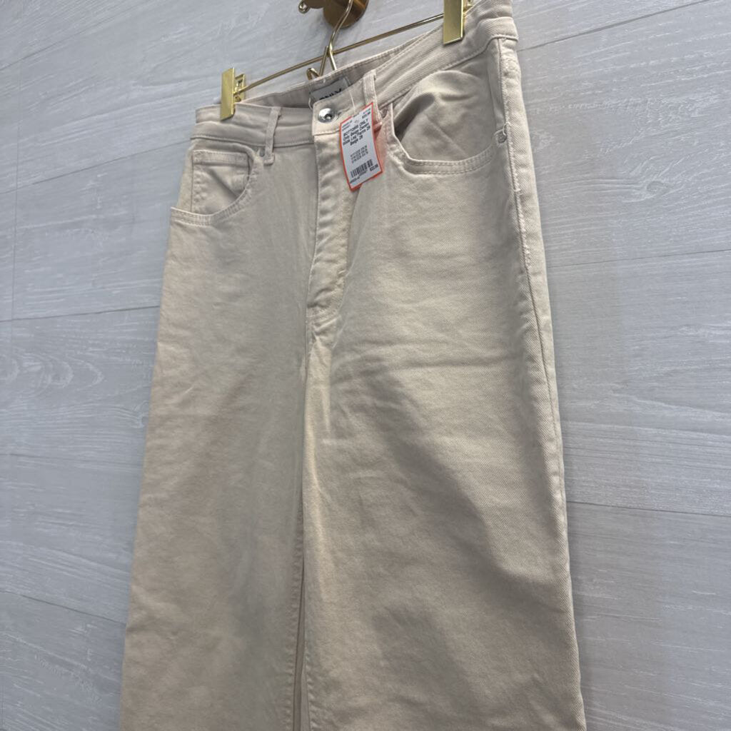 Only Beige Denim Wide Leg Pants 29