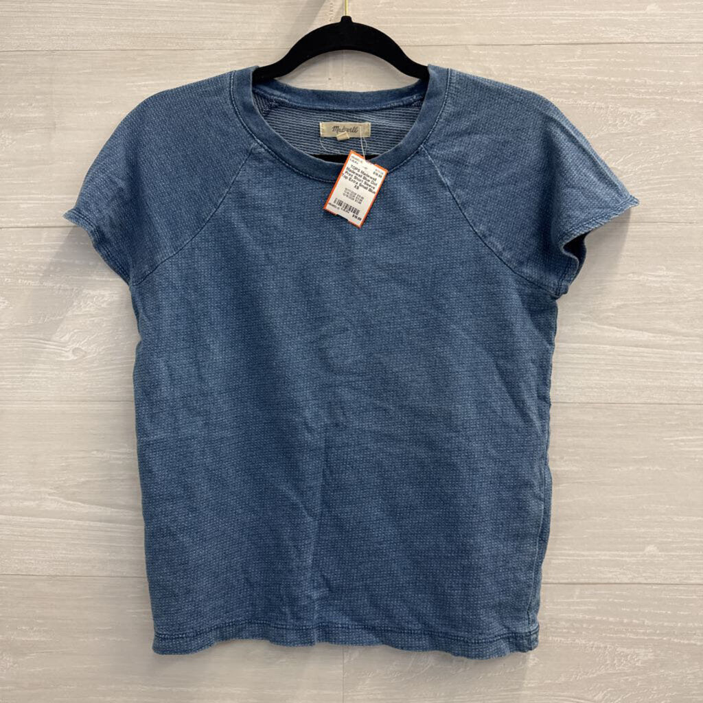 Madewell Blue Dot Print Short Sleeve Top Extra Small