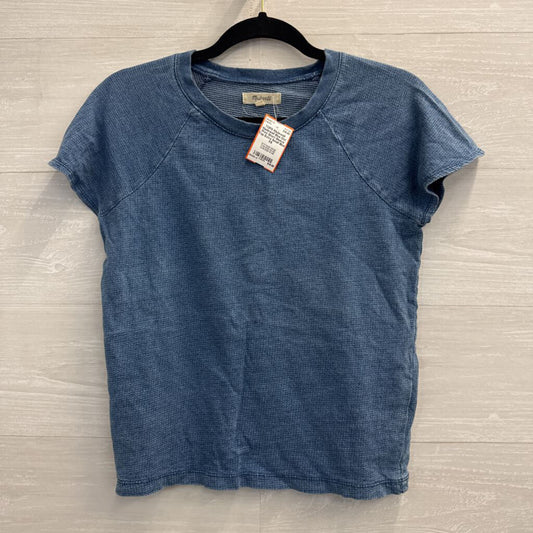 Madewell Blue Dot Print Short Sleeve Top Extra Small