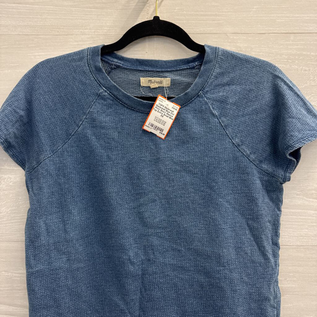 Madewell Blue Dot Print Short Sleeve Top Extra Small