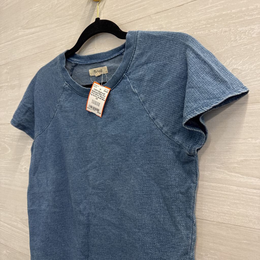 Madewell Blue Dot Print Short Sleeve Top Extra Small