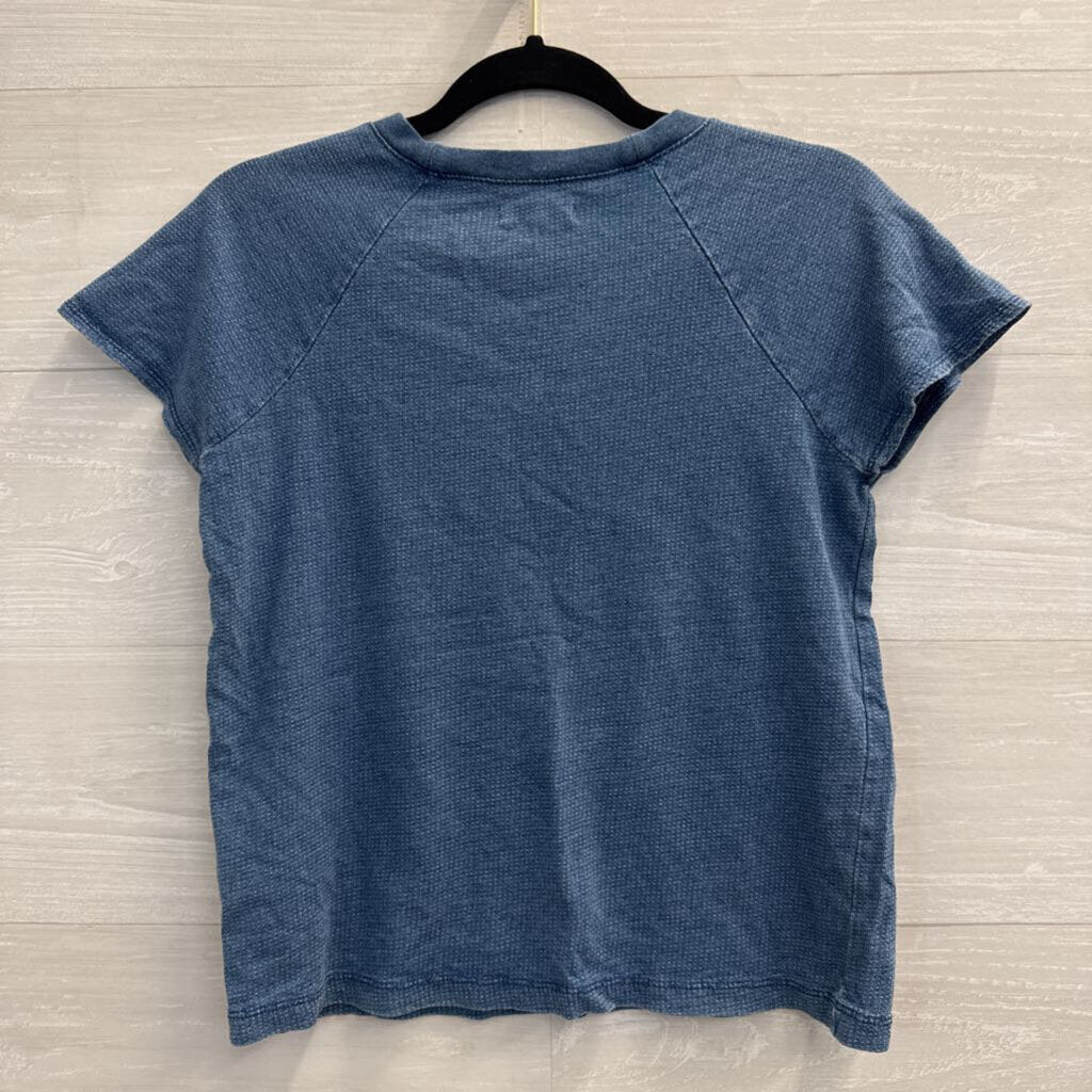 Madewell Blue Dot Print Short Sleeve Top Extra Small