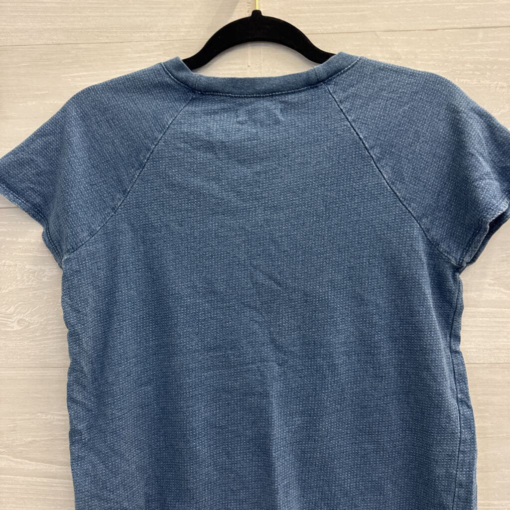 Madewell Blue Dot Print Short Sleeve Top Extra Small