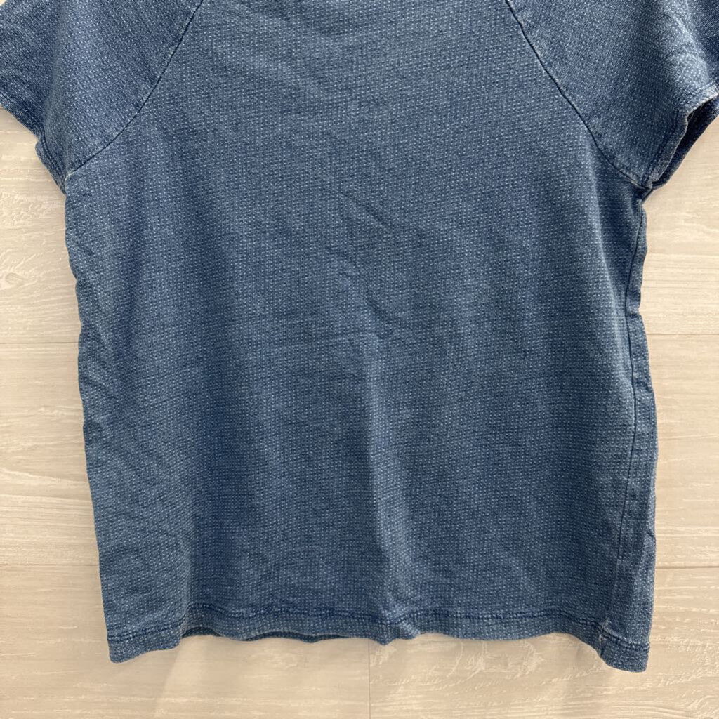 Madewell Blue Dot Print Short Sleeve Top Extra Small