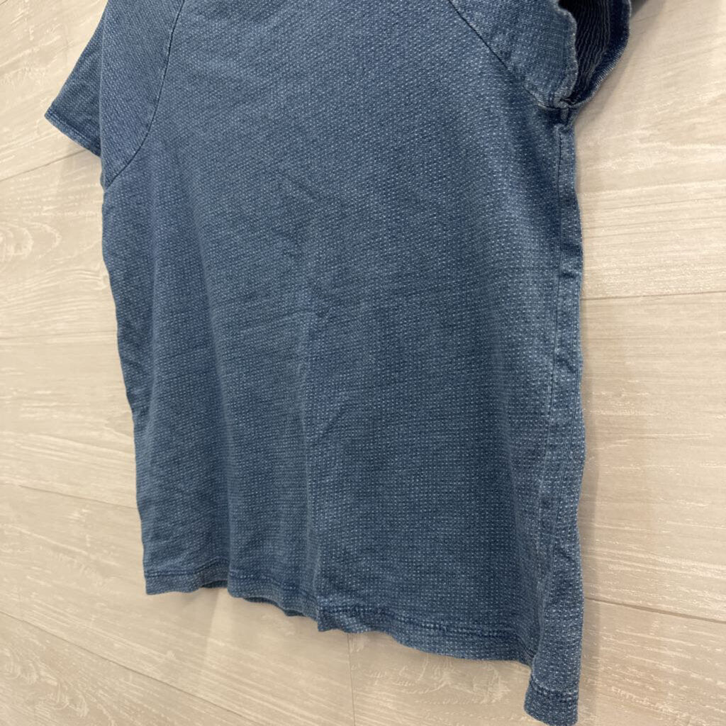 Madewell Blue Dot Print Short Sleeve Top Extra Small