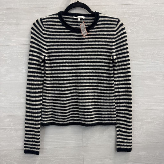 Madewell White/ Black Striped Knit Long Sleeve Sweater Top Extra Small