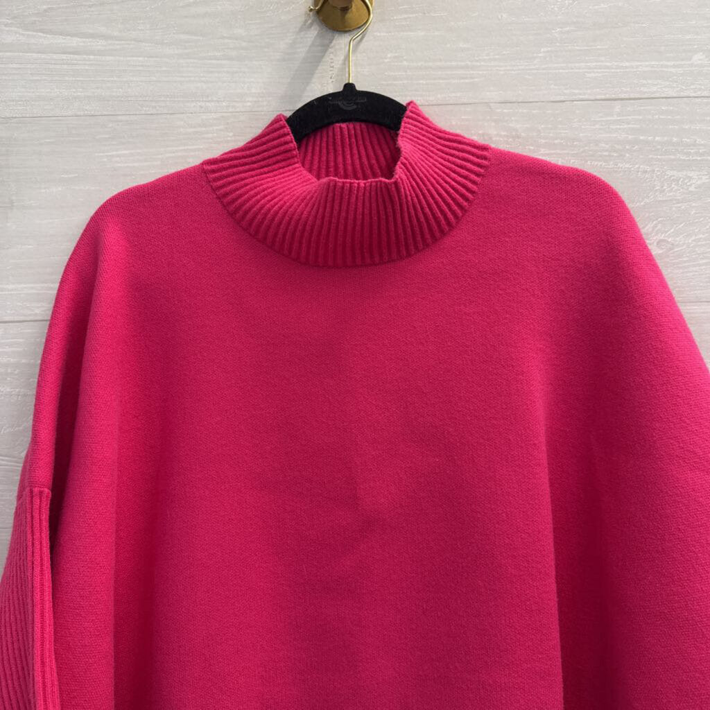 Kerisma Pink Knit Cropped Mock Neck Boxy Sweater One Size