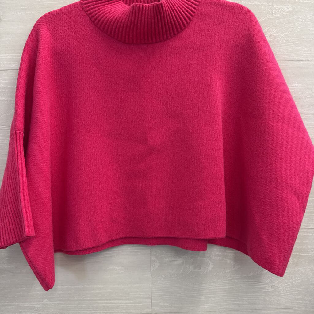 Kerisma Pink Knit Cropped Mock Neck Boxy Sweater One Size