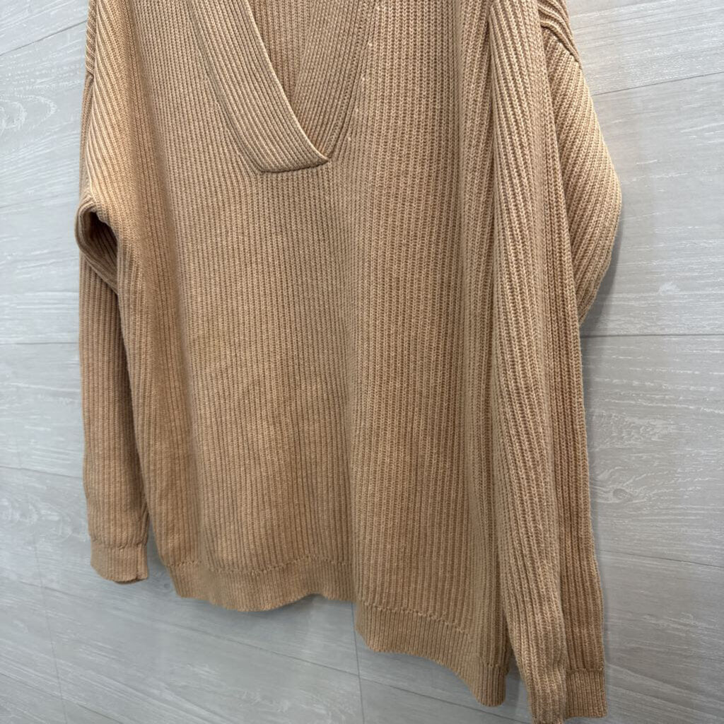 Haven Well Within Brown Knit V Neck Sweater Top Extra Large