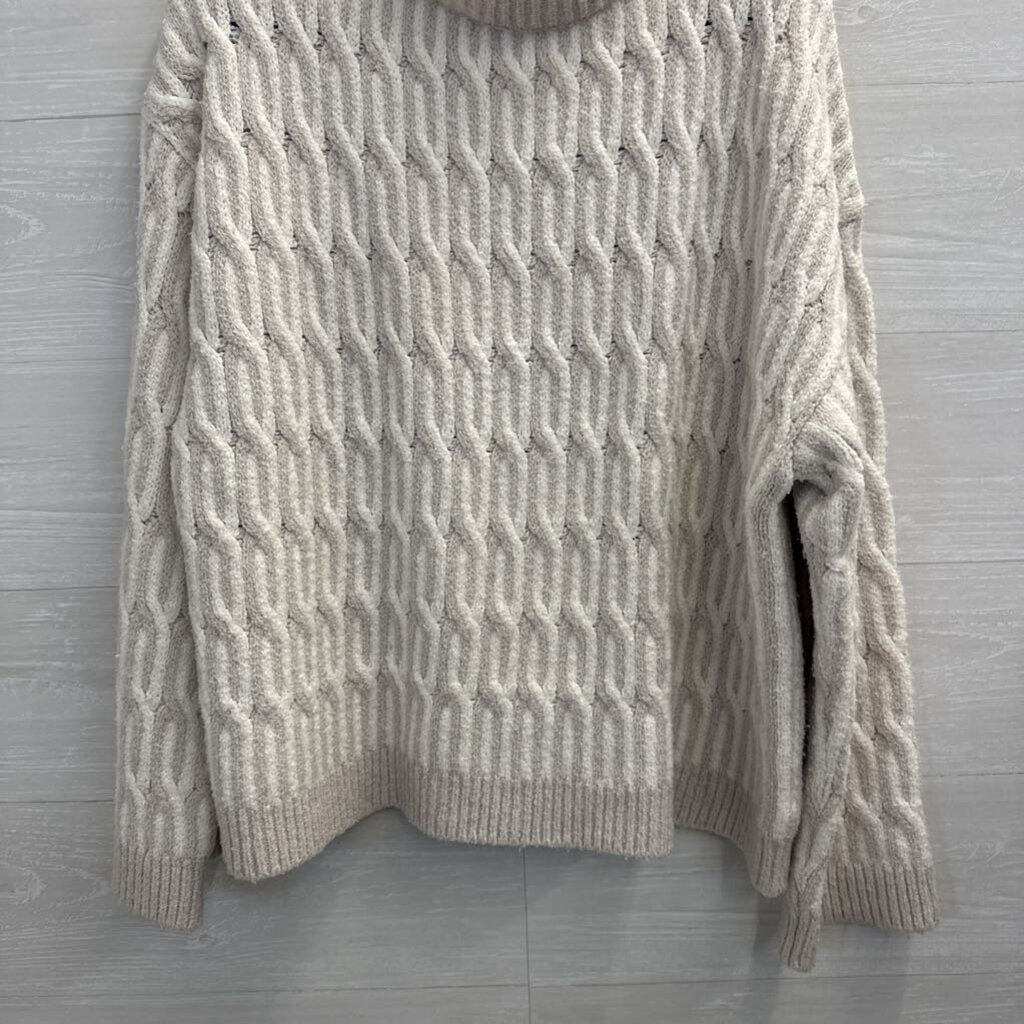 Haven Well Within Beige/ Cream Knit Turtleneck Sweater Extra Large