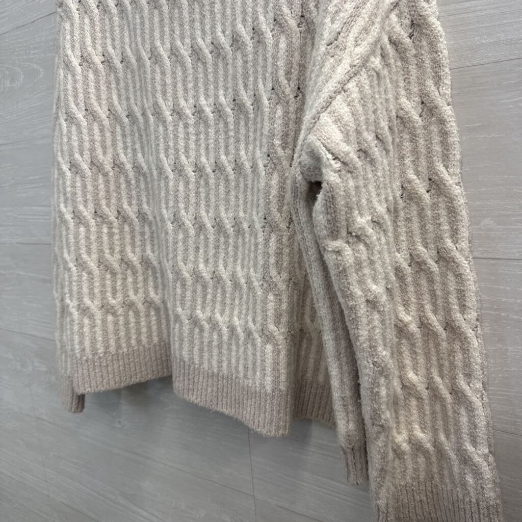 Haven Well Within Beige/ Cream Knit Turtleneck Sweater Extra Large
