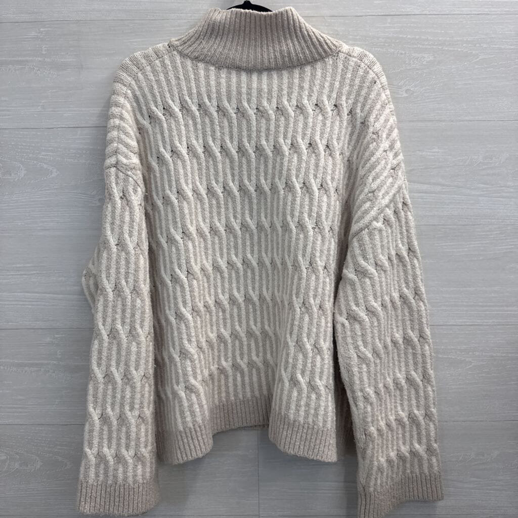Haven Well Within Beige/ Cream Knit Turtleneck Sweater Extra Large