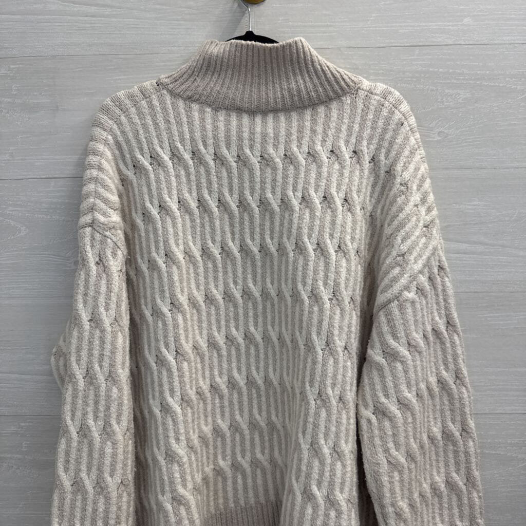 Haven Well Within Beige/ Cream Knit Turtleneck Sweater Extra Large
