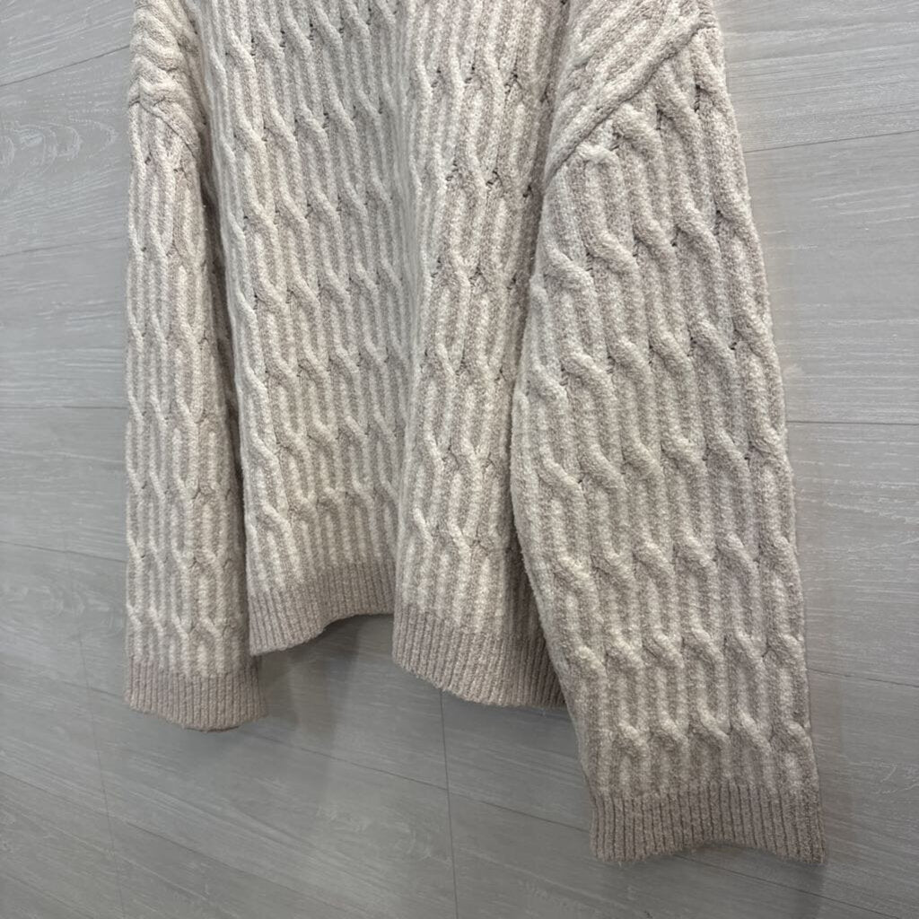 Haven Well Within Beige/ Cream Knit Turtleneck Sweater Extra Large