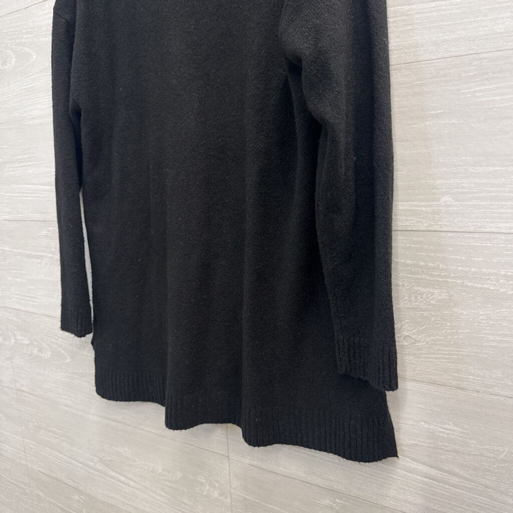 Talbots Black Knit Rhinestone Button Cardigan Sweater Large