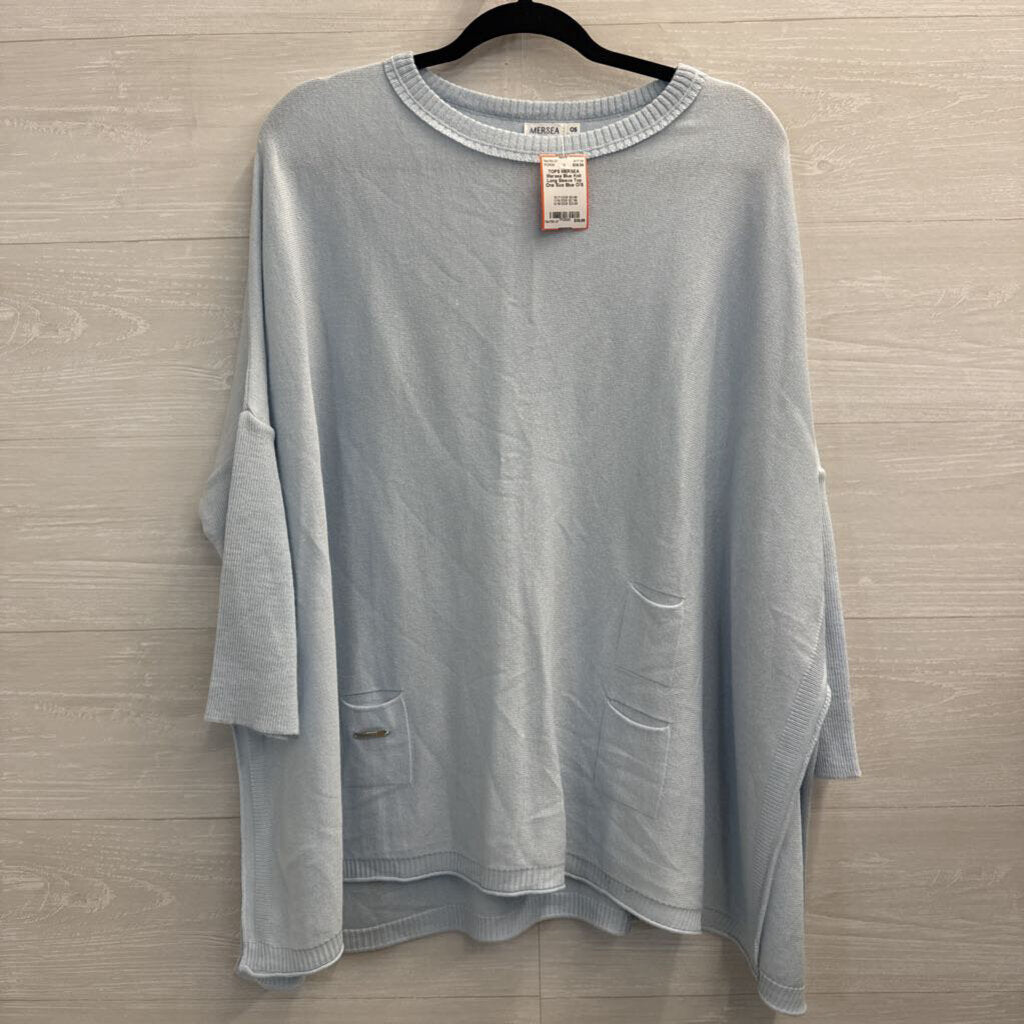 Mersea Blue Knit Long Sleeve Top One Size