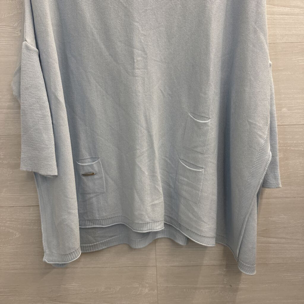 Mersea Blue Knit Long Sleeve Top One Size