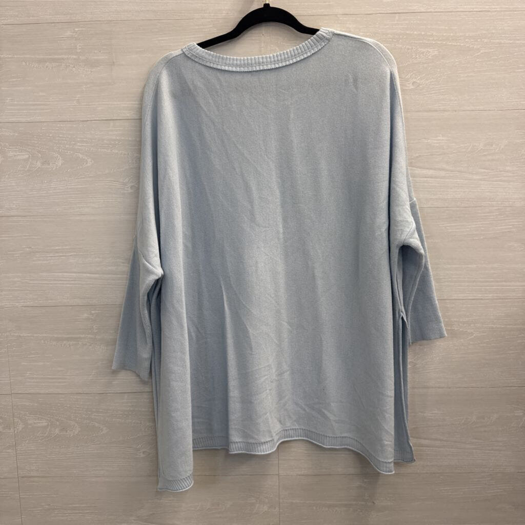 Mersea Blue Knit Long Sleeve Top One Size