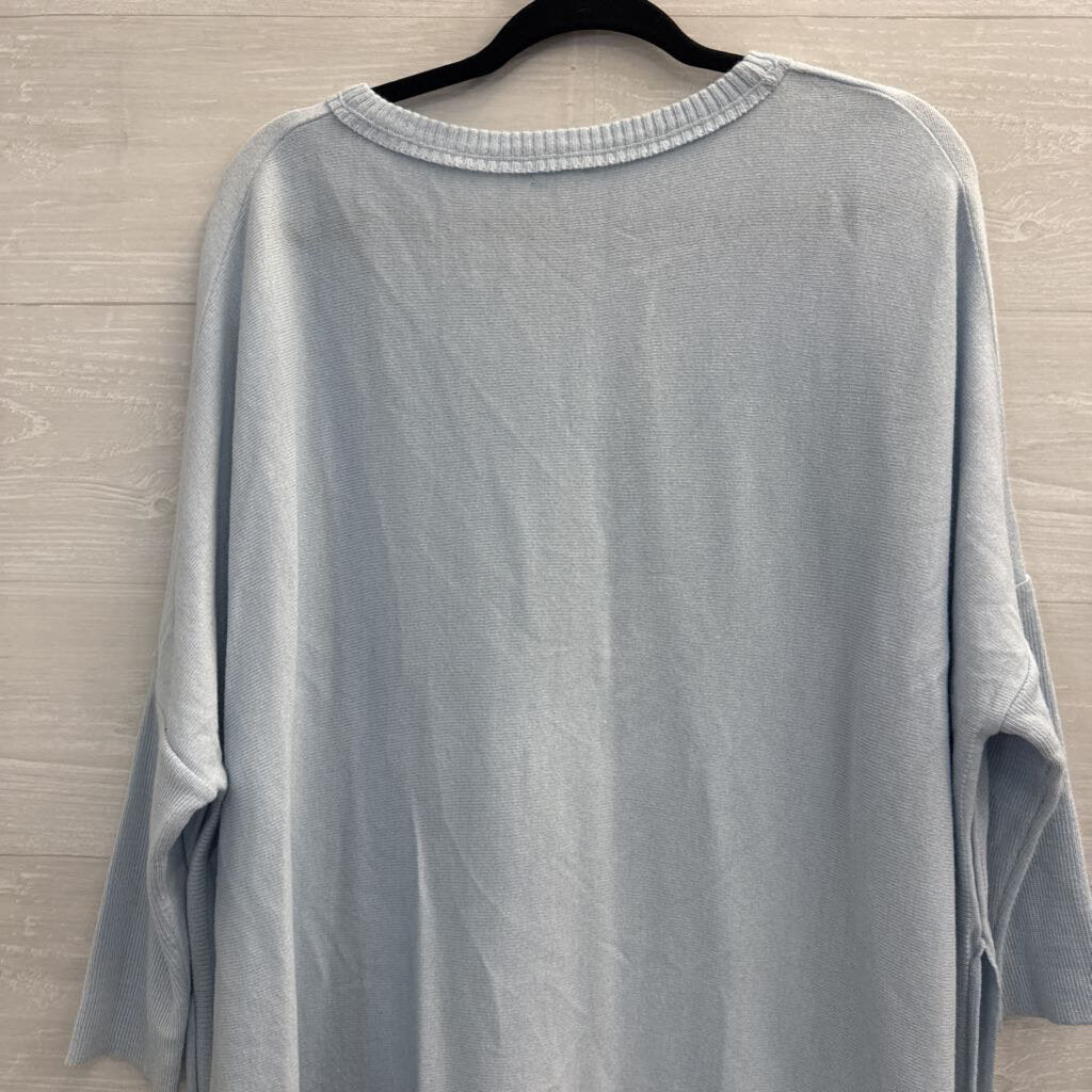 Mersea Blue Knit Long Sleeve Top One Size