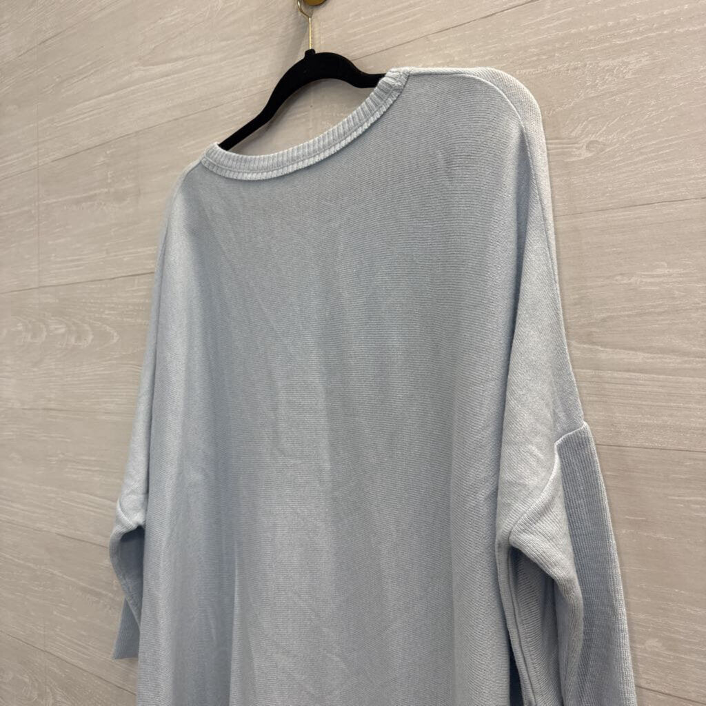 Mersea Blue Knit Long Sleeve Top One Size