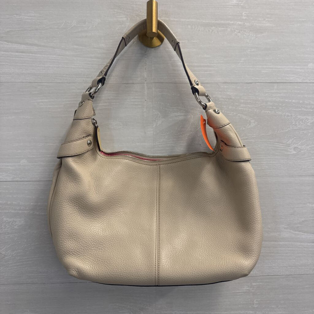 Coach Beige Pebbled Leather Penelope Shoulder Purse