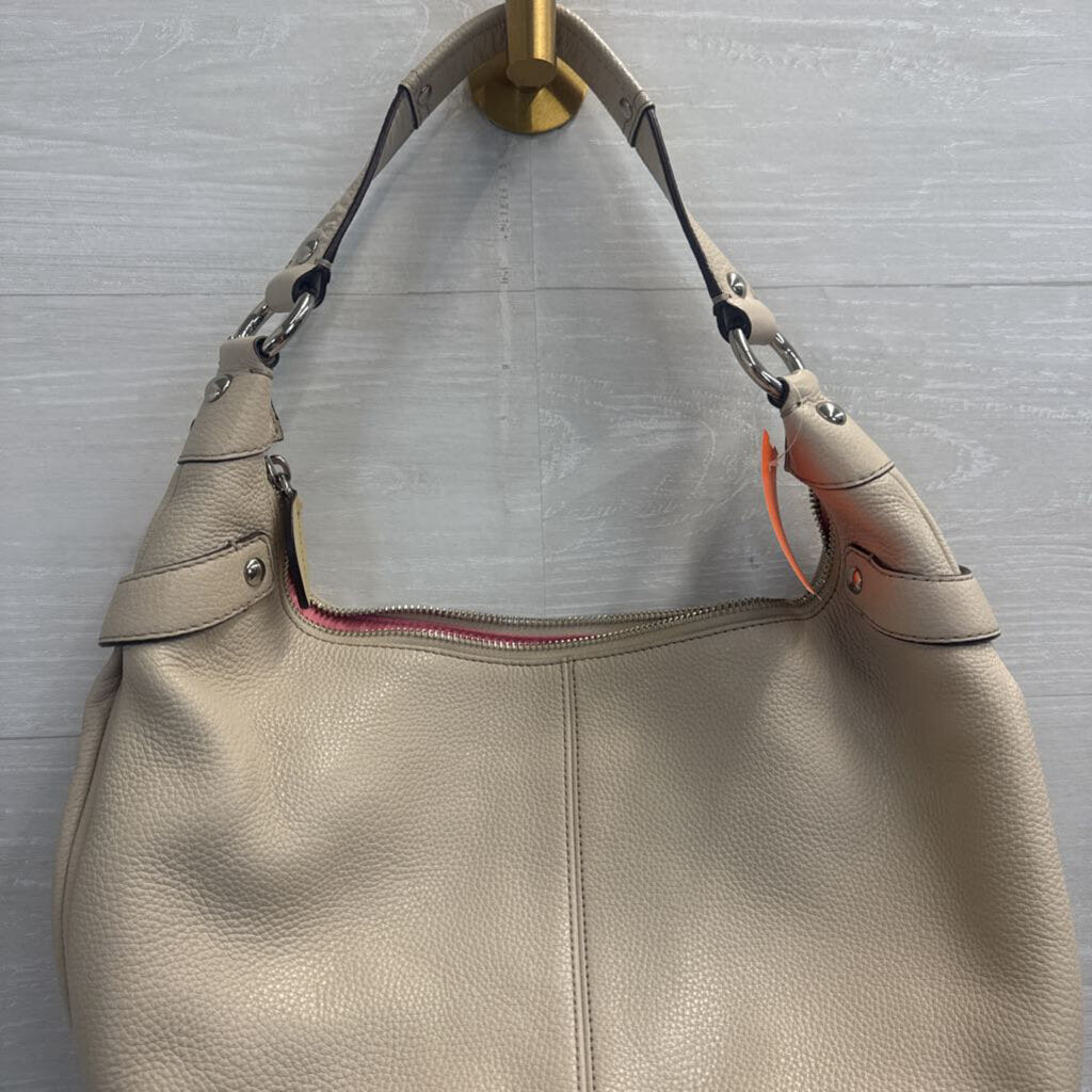 Coach Beige Pebbled Leather Penelope Shoulder Purse