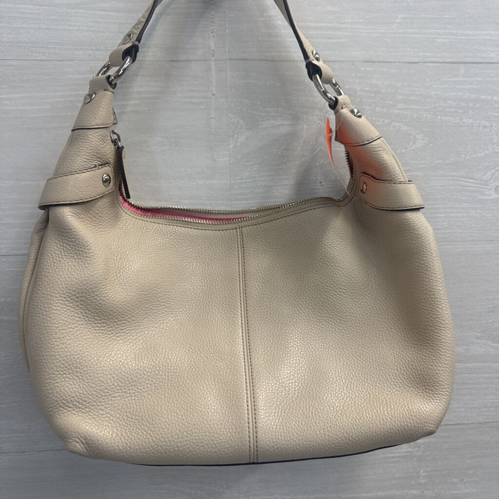 Coach Beige Pebbled Leather Penelope Shoulder Purse