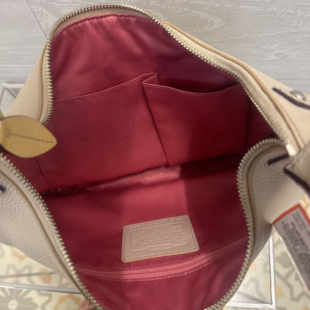 Coach Beige Pebbled Leather Penelope Shoulder Purse