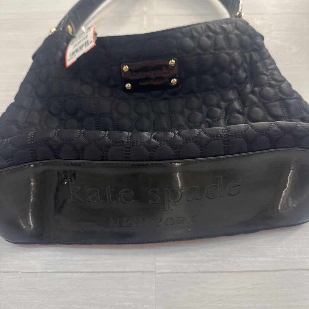 Kate Spade Black Quilted Noel Monogram Pattern Purse