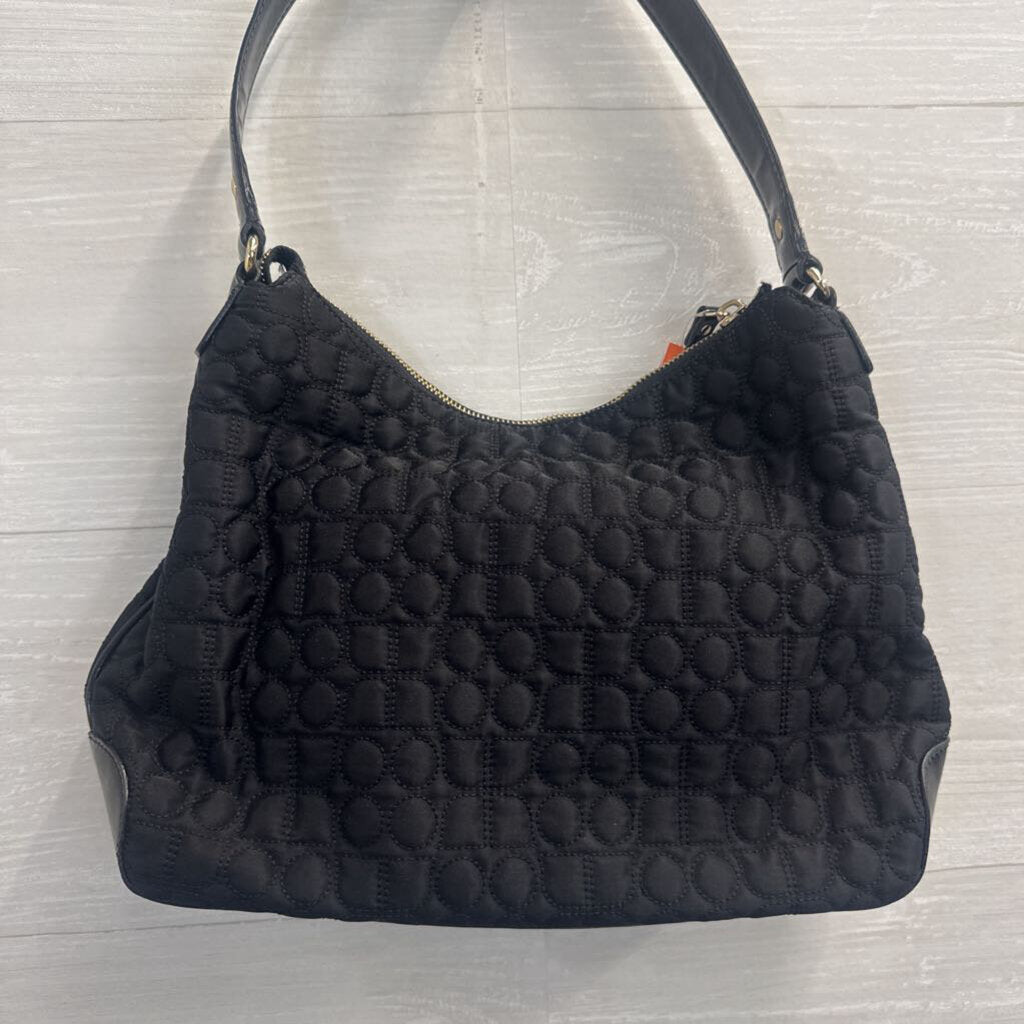 Kate Spade Black Quilted Noel Monogram Pattern Purse