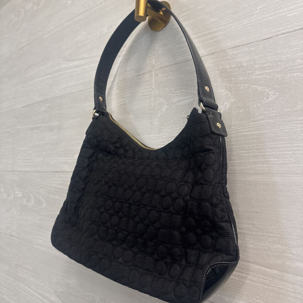 Kate Spade Black Quilted Noel Monogram Pattern Purse