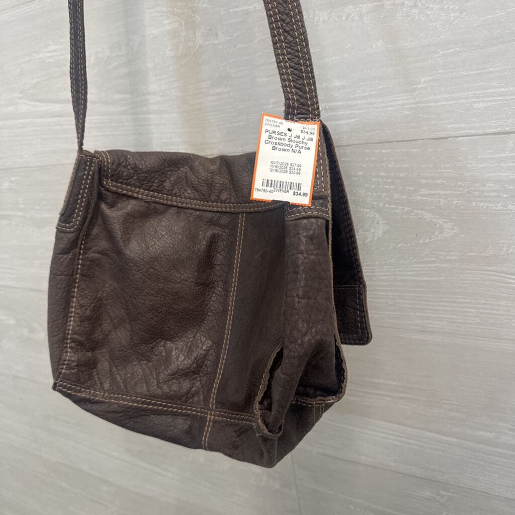 J Jill Brown Slouchy Crossbody Purse