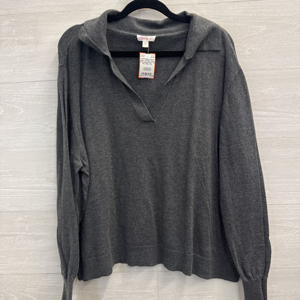 Riley and Rae Grey Knit Long Sleeve Top XXL