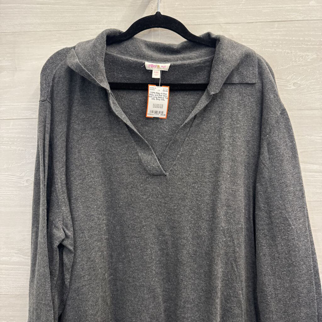 Riley and Rae Grey Knit Long Sleeve Top XXL