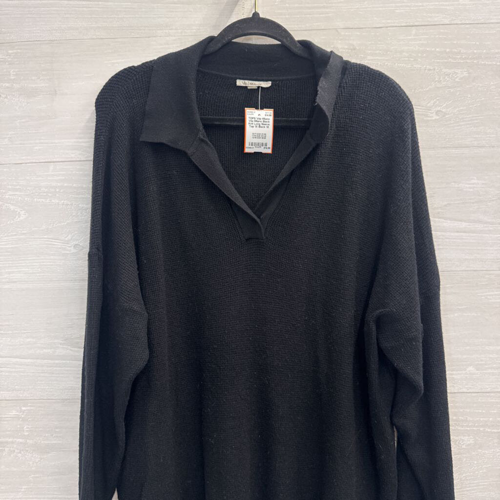 Vila Milano Black Knit Long Sleeve Top 1X