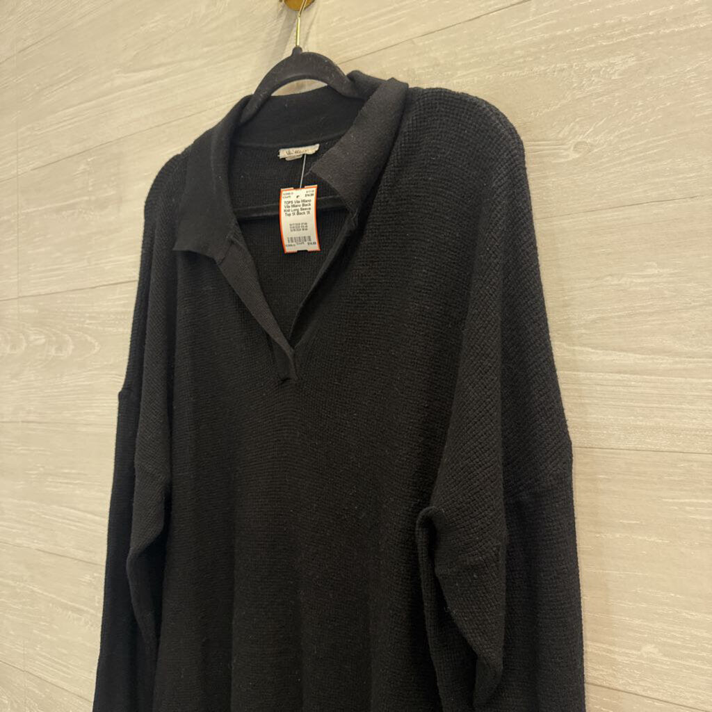 Vila Milano Black Knit Long Sleeve Top 1X