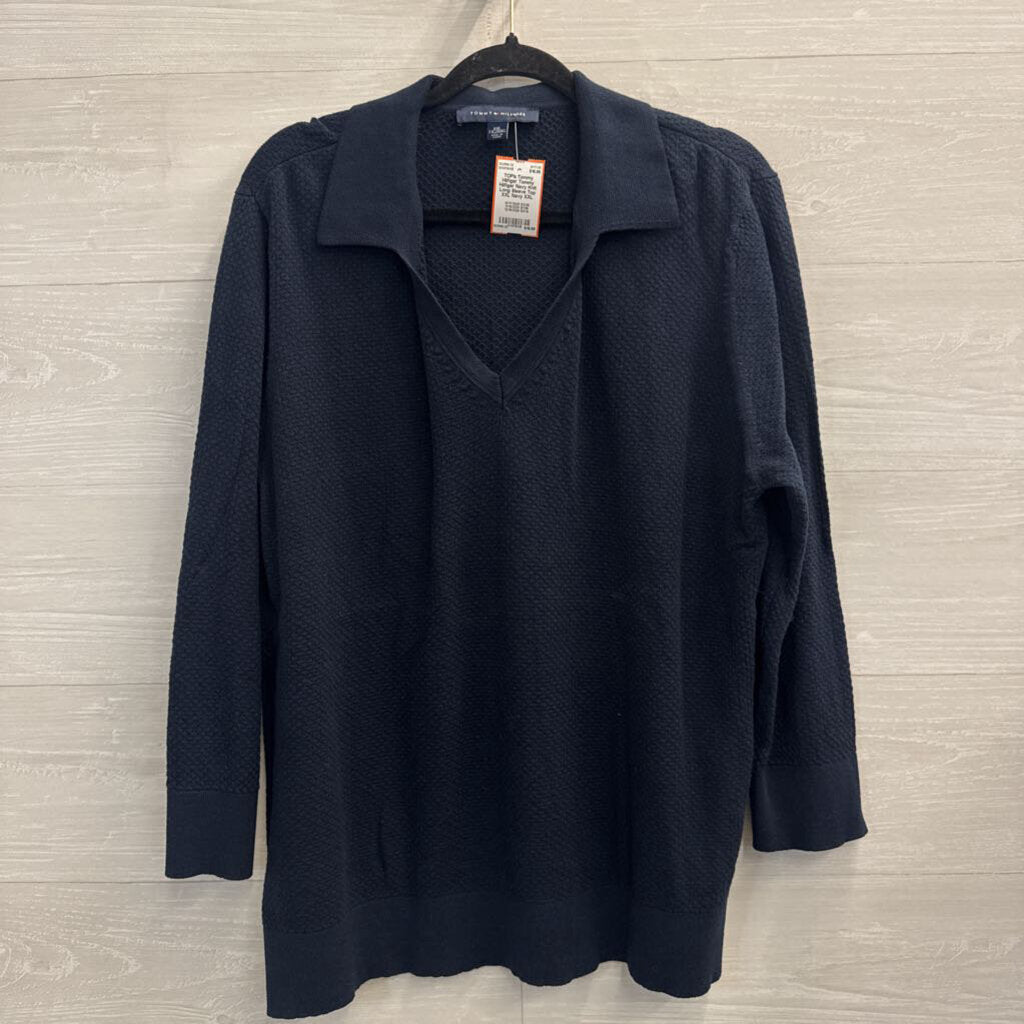 Tommy Hilfiger Navy Knit Long Sleeve Top XXL
