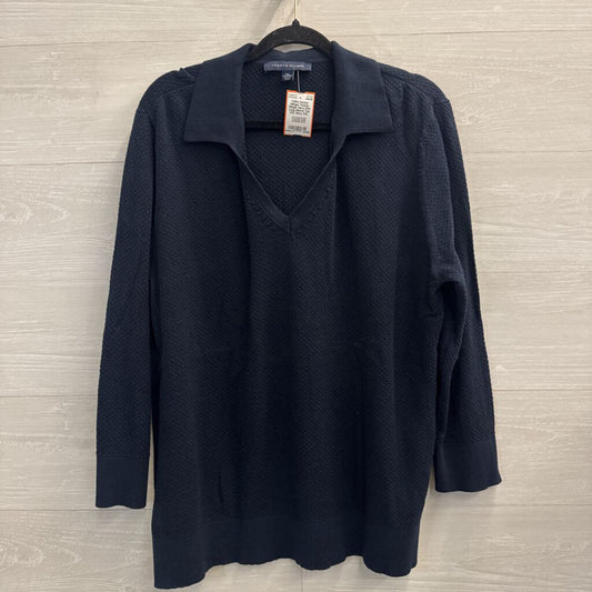 Tommy Hilfiger Navy Knit Long Sleeve Top XXL