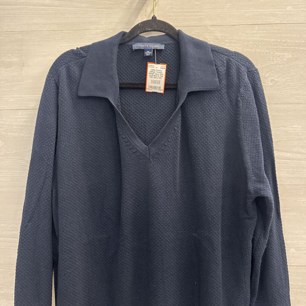 Tommy Hilfiger Navy Knit Long Sleeve Top XXL