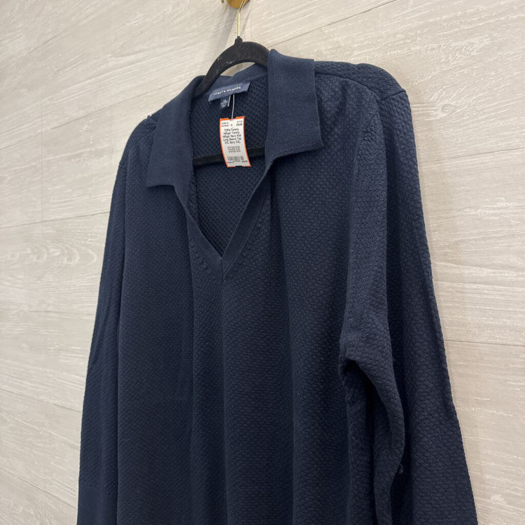 Tommy Hilfiger Navy Knit Long Sleeve Top XXL