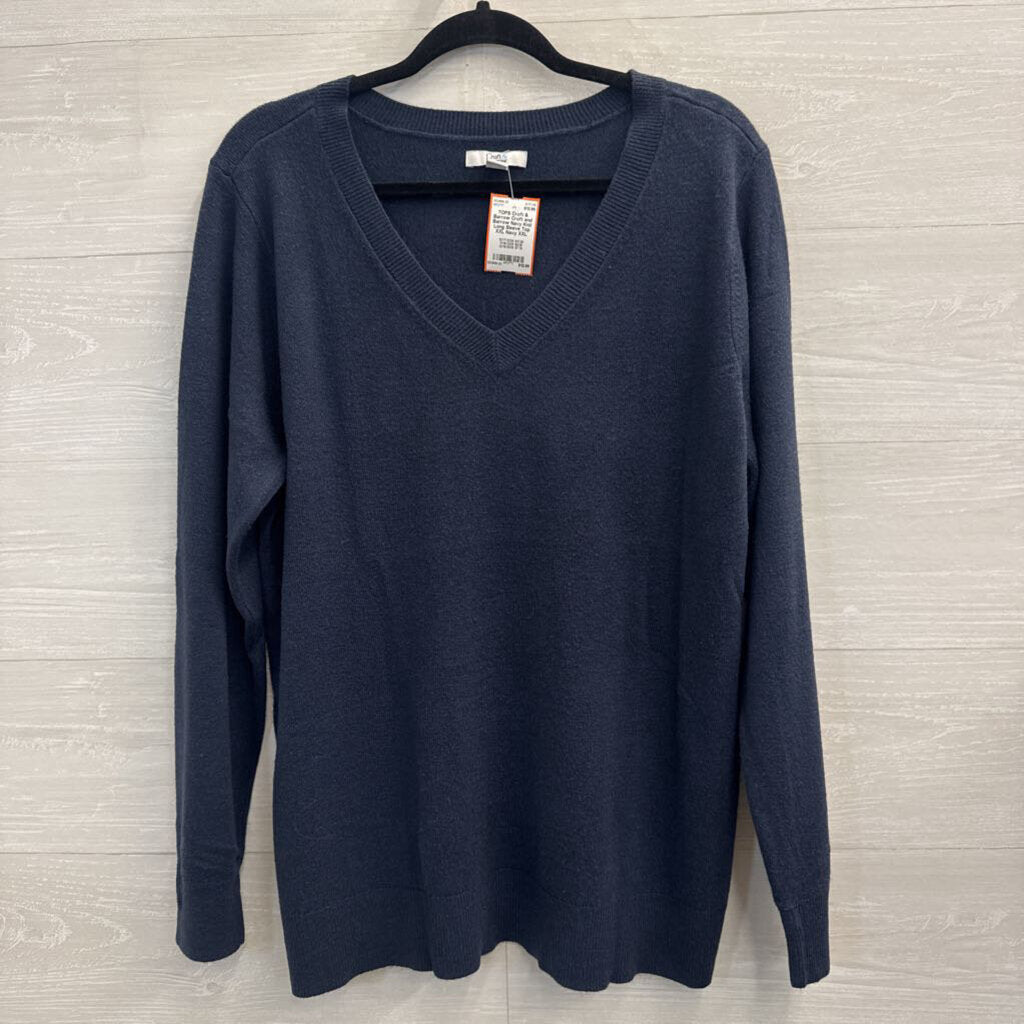 Croft and Barrow Navy Knit Long Sleeve Top XXL