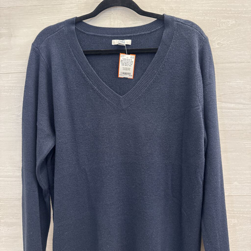 Croft and Barrow Navy Knit Long Sleeve Top XXL