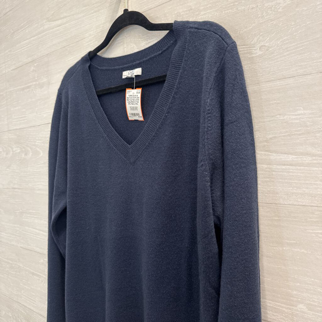 Croft and Barrow Navy Knit Long Sleeve Top XXL